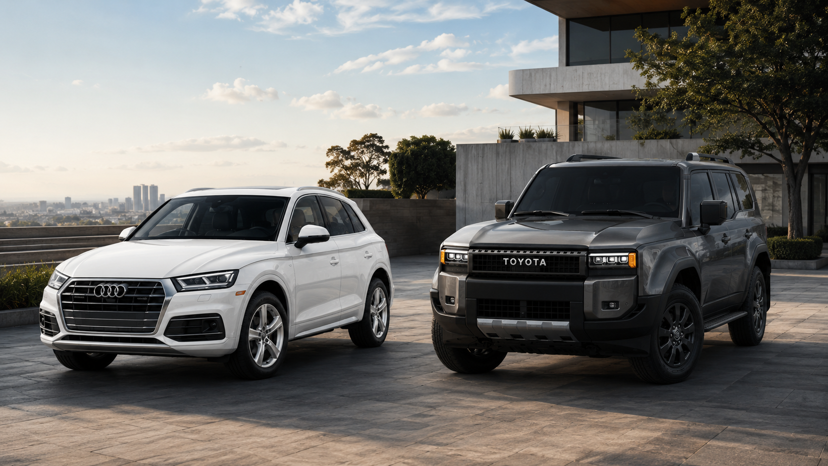 Audi Q5 und Toyota Land Cruiser